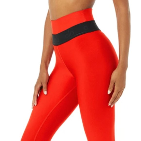 Red High Waisted Yoga Pants
